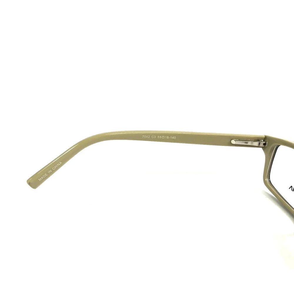 Arcadia Eyeglasses Frames 7042 C3 Matte Black Beige Rectangle Full Rim 55-18-140